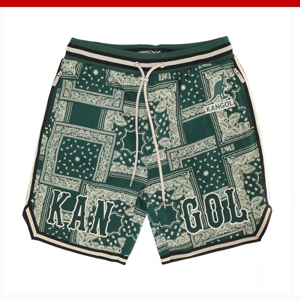 Kangol Dark Green Bandana Print Shorts
